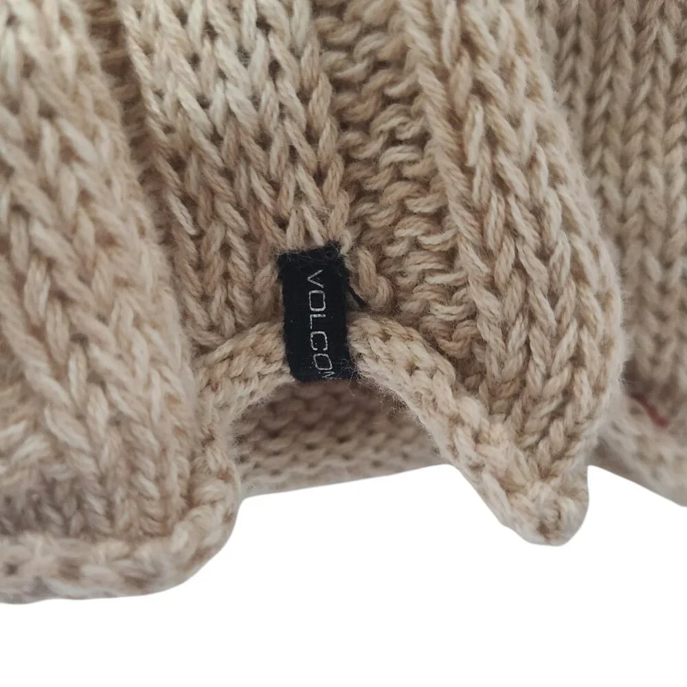 Volcom Cable Knit Beige Sweater Dress Woman's Size Medium/12 - Picture 10 of 11